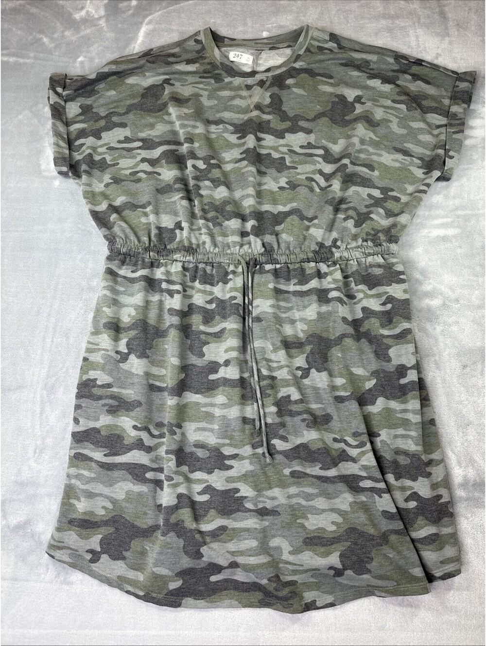 Women’s 2X Plus Size 24/7 Clara Tie Waist Dress Cover Up Camo Comfy Pockets